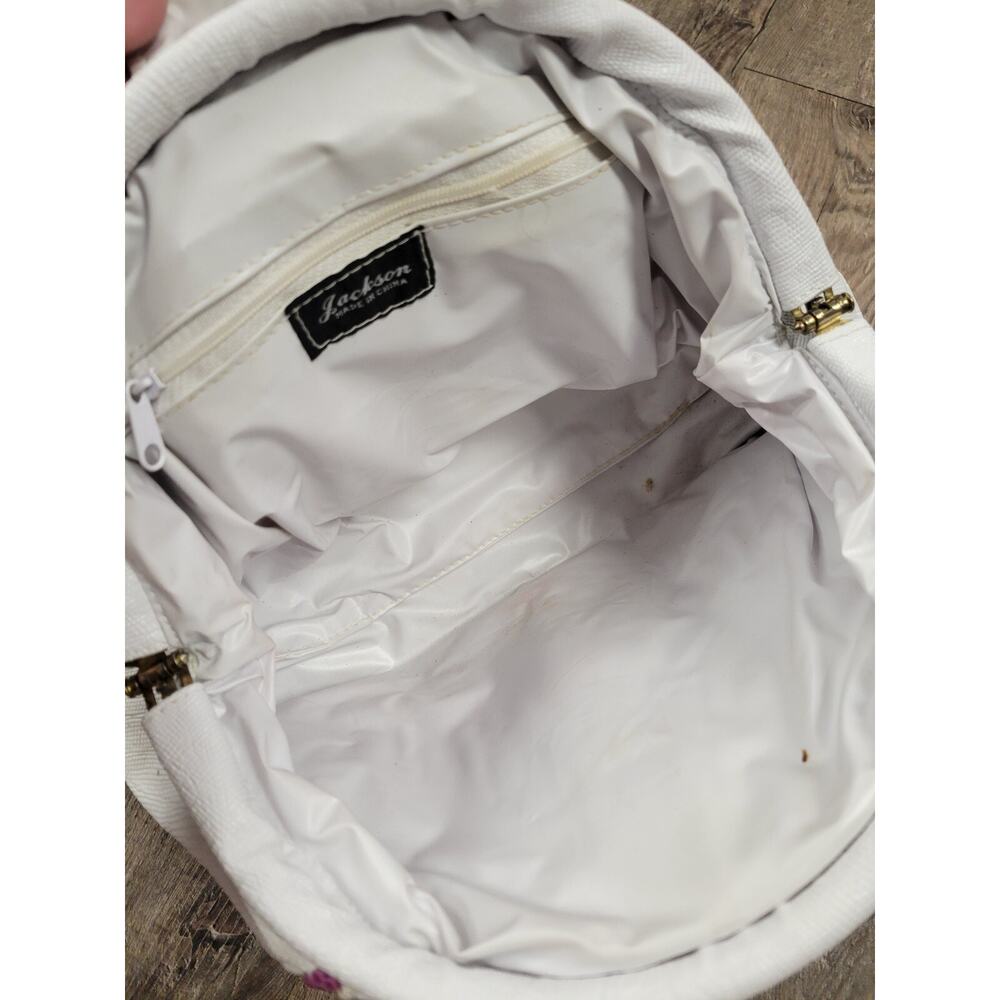 Dolce Vita White Tote with Yellow, Purple, and Green Accents - Picture 9 of 10